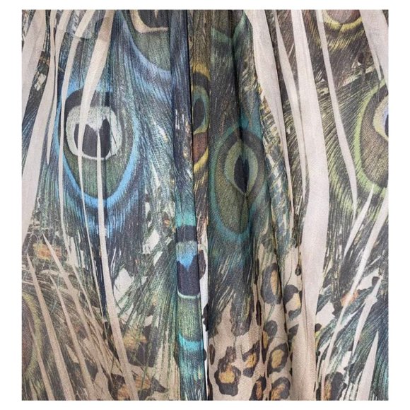 Mandee Sheer High Low Adjustable Blouse - Animal Print - Tie Back - Picture 4 of 10